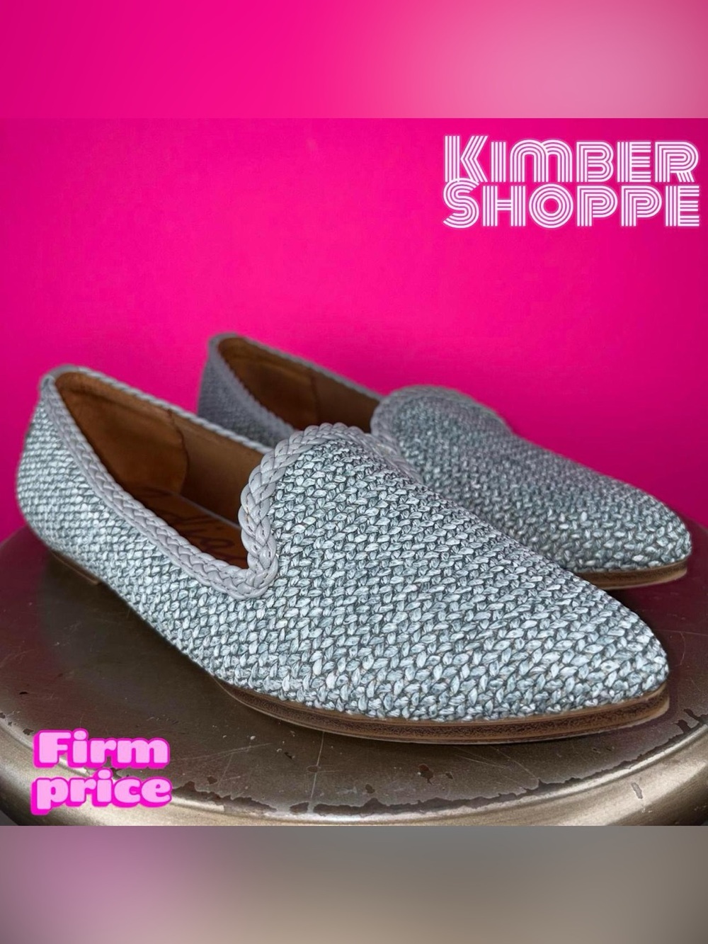 Zodiac Hill Blue Raffia Braided Trim Loafer US 6 UK 3.5 EU 36